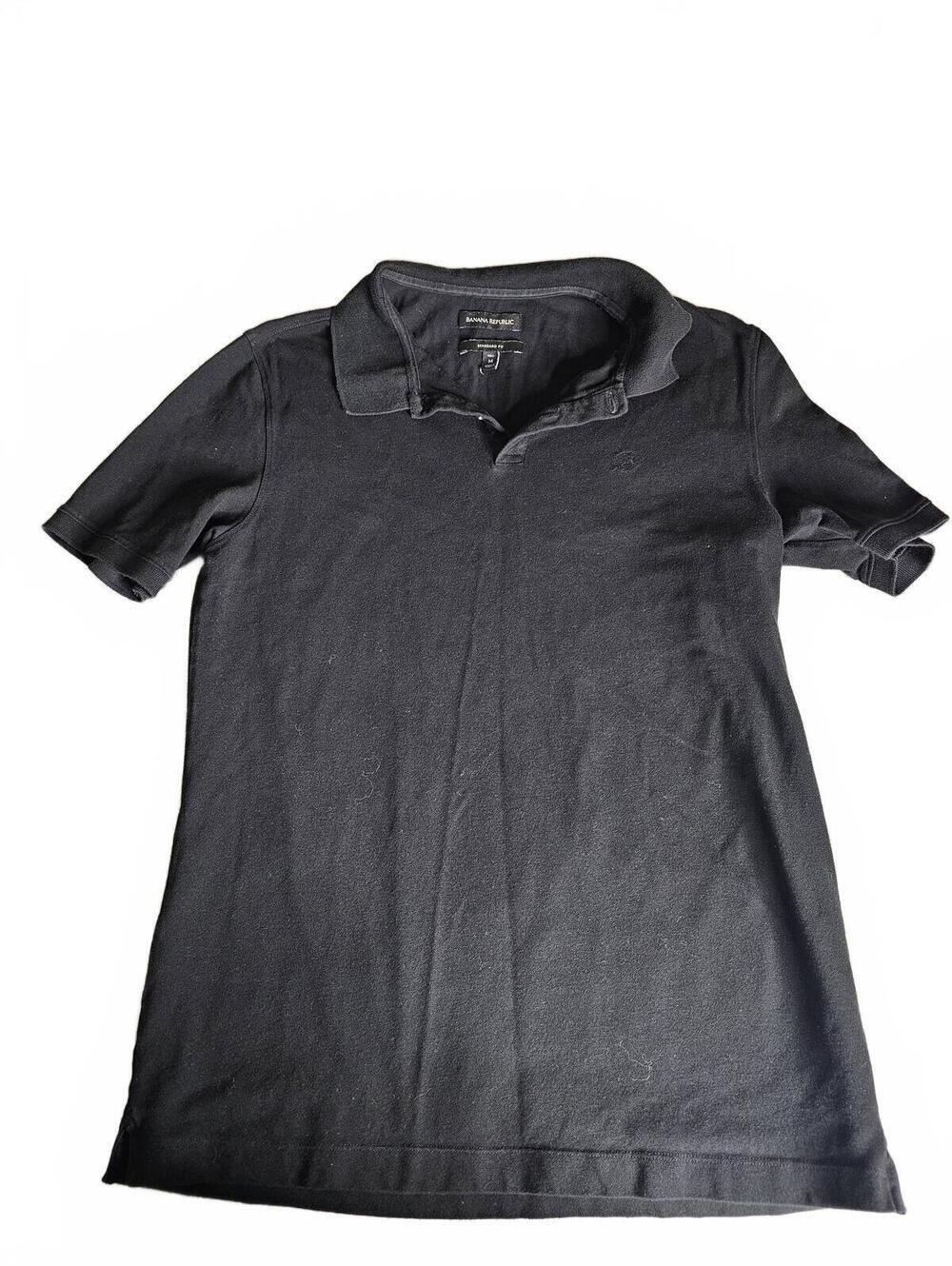 Banana Republic Black Polo Shirt Standard Fit Medium